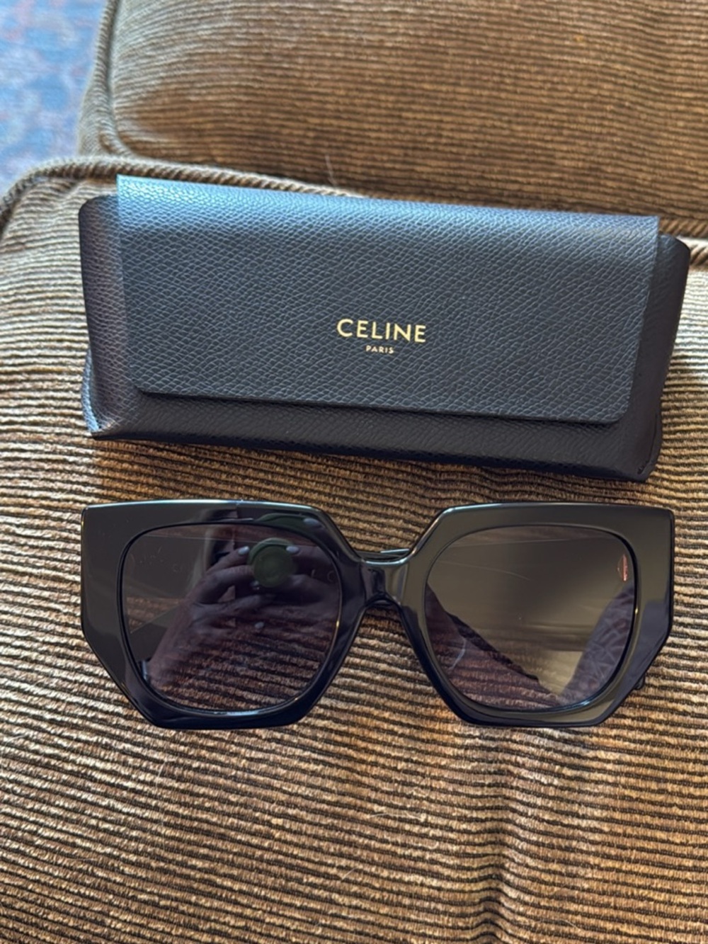 Celine Black Oversized Cat Eye Sunglasses